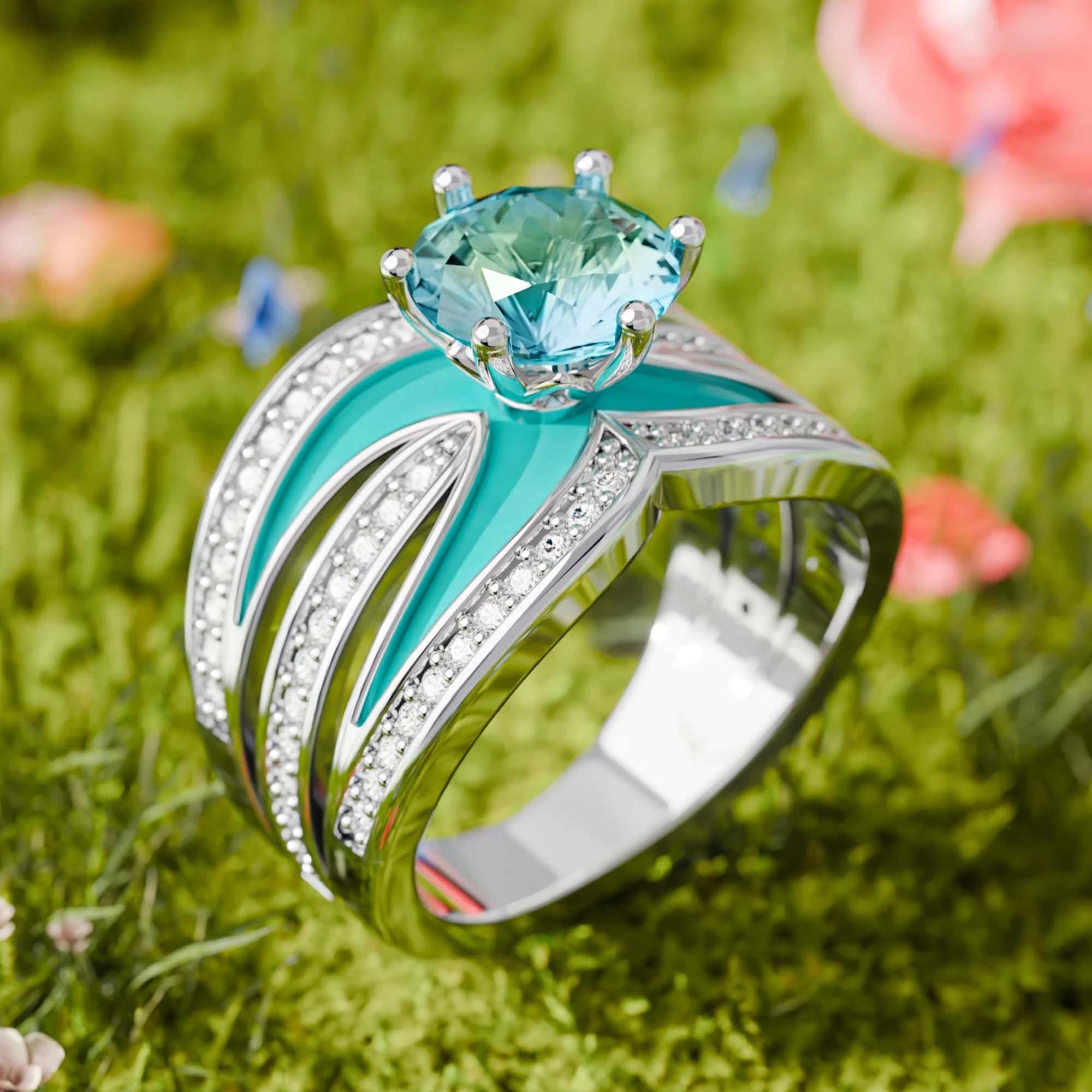 Intersect Radiance Ring - Aquamarine - Serene Western