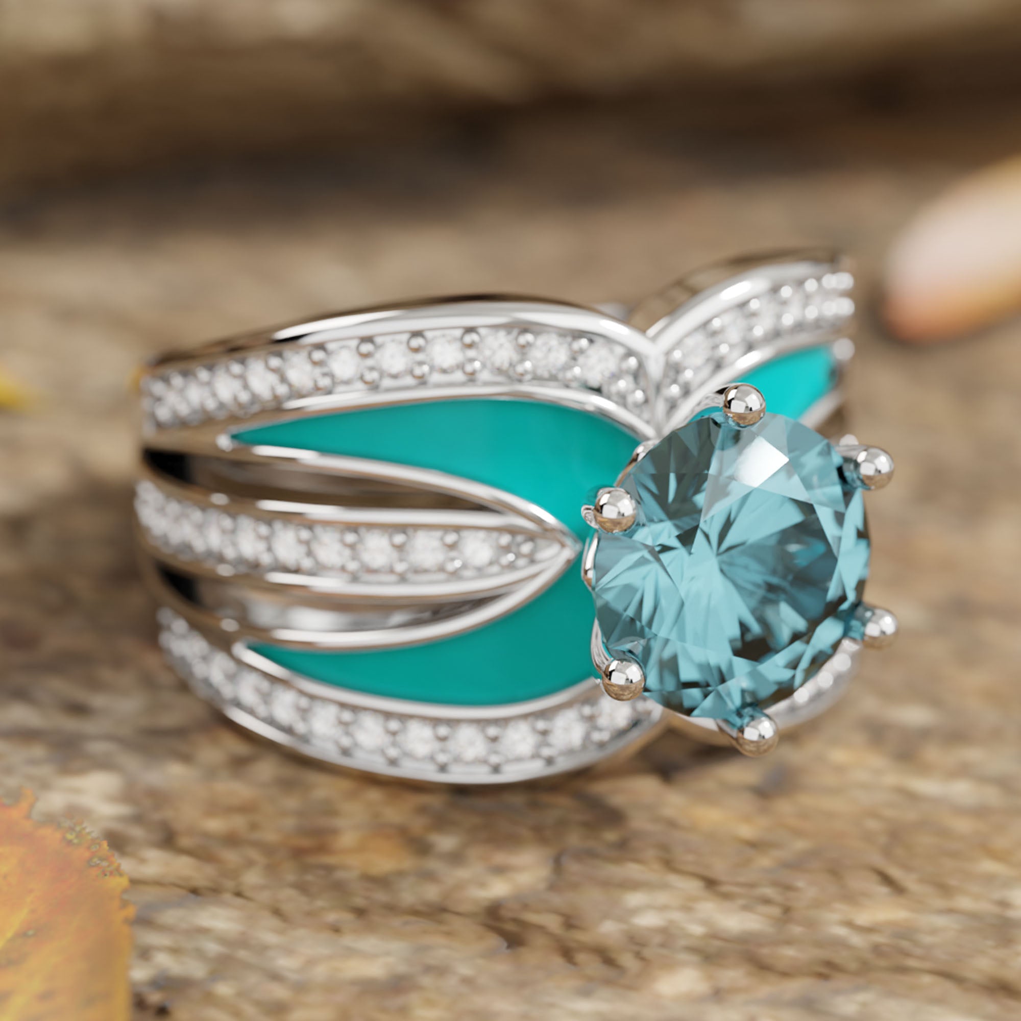 Intersect Radiance Ring - Aquamarine - Serene Western