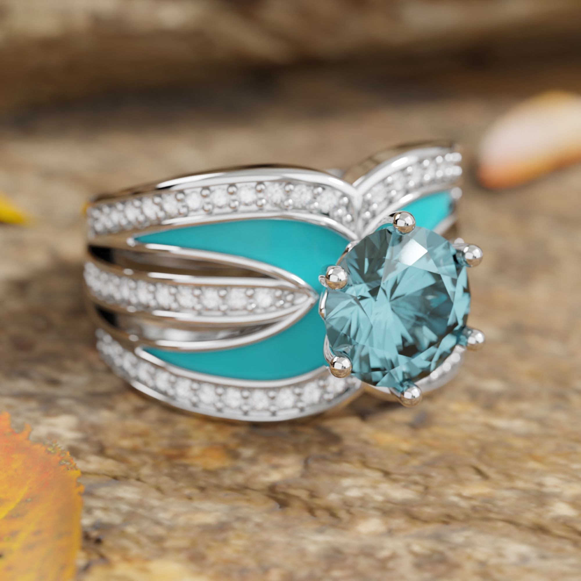 Intersect Radiance Ring - Aquamarine - Serene Western