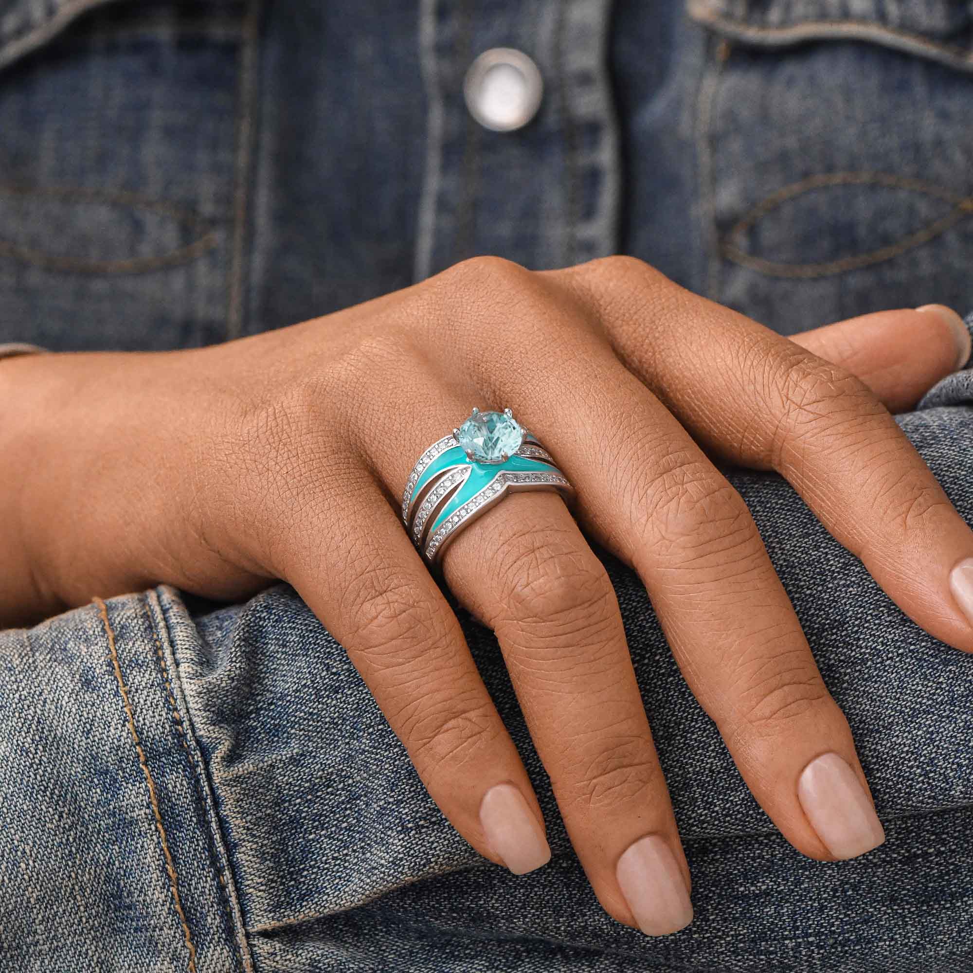 Intersect Radiance Ring - Aquamarine - Serene Western