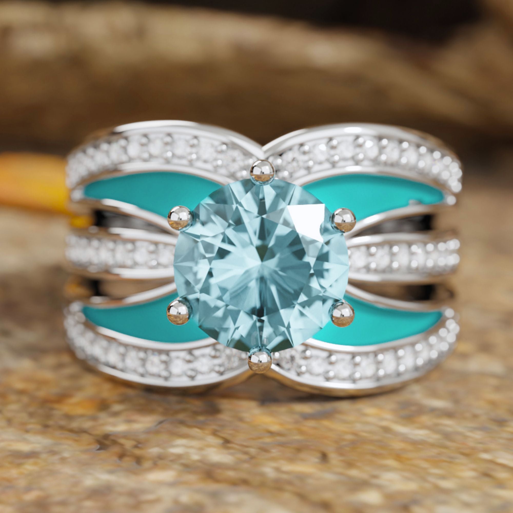 Intersect Radiance Ring - Aquamarine - Serene Western