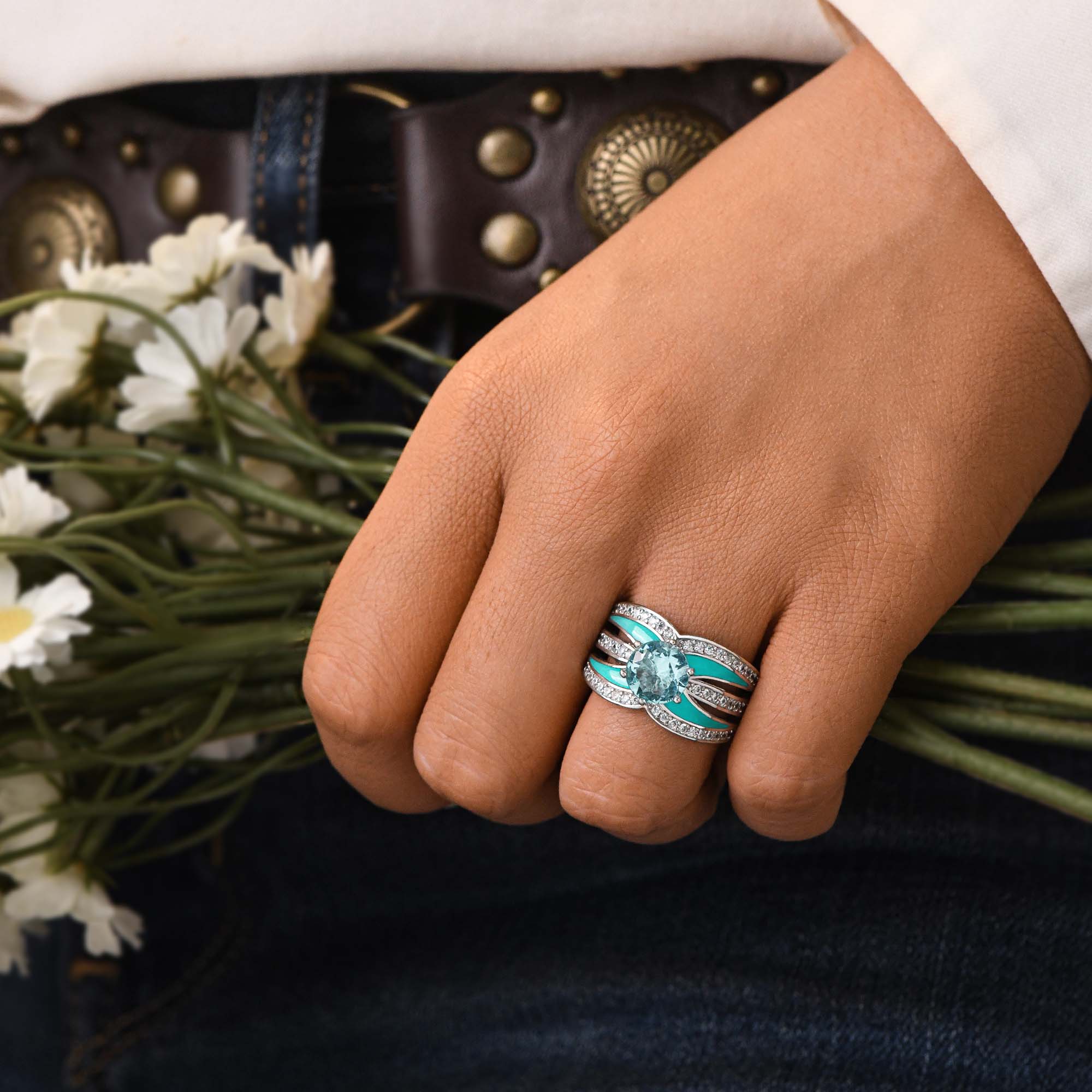 Intersect Radiance Ring - Aquamarine - Serene Western