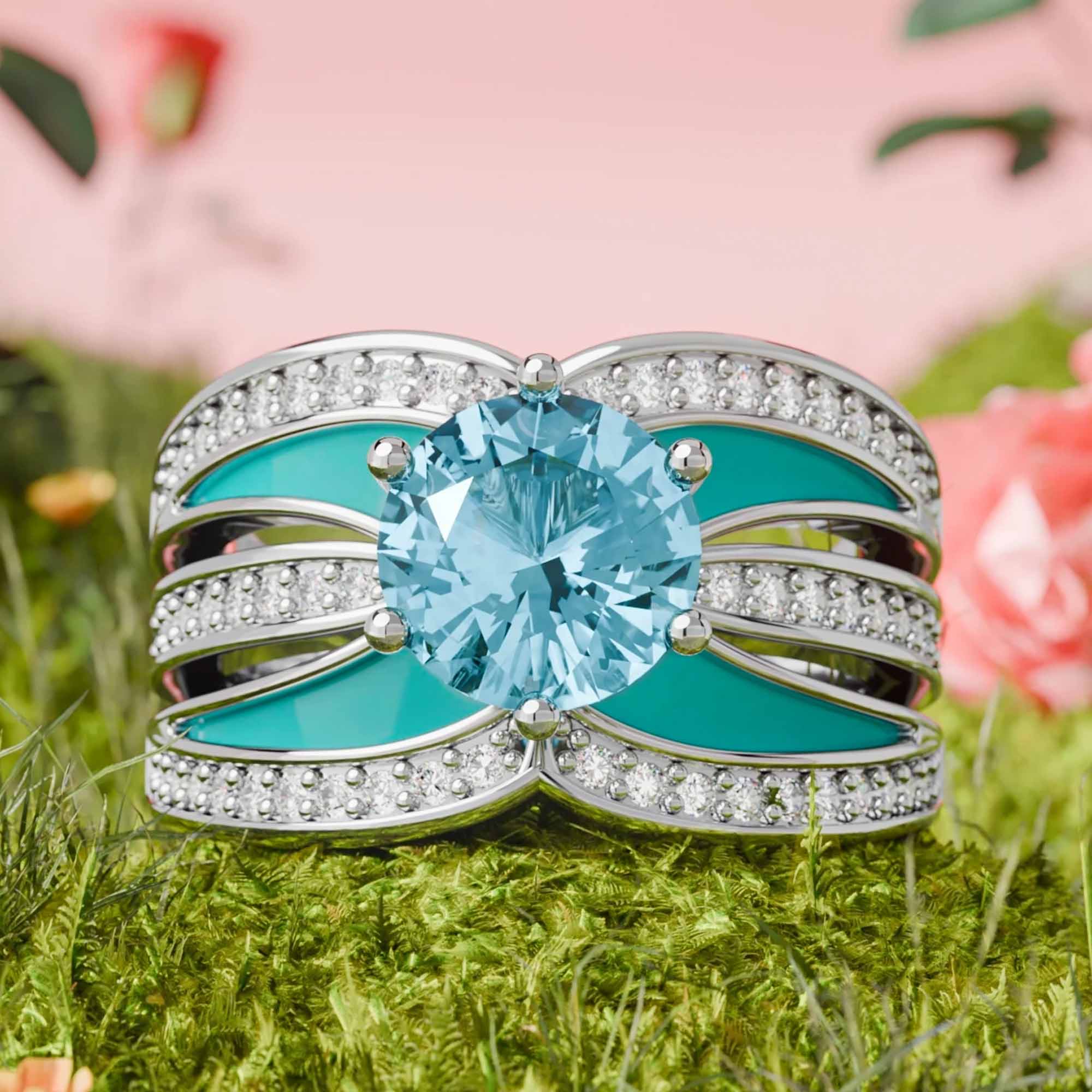 Intersect Radiance Ring - Aquamarine - Serene Western