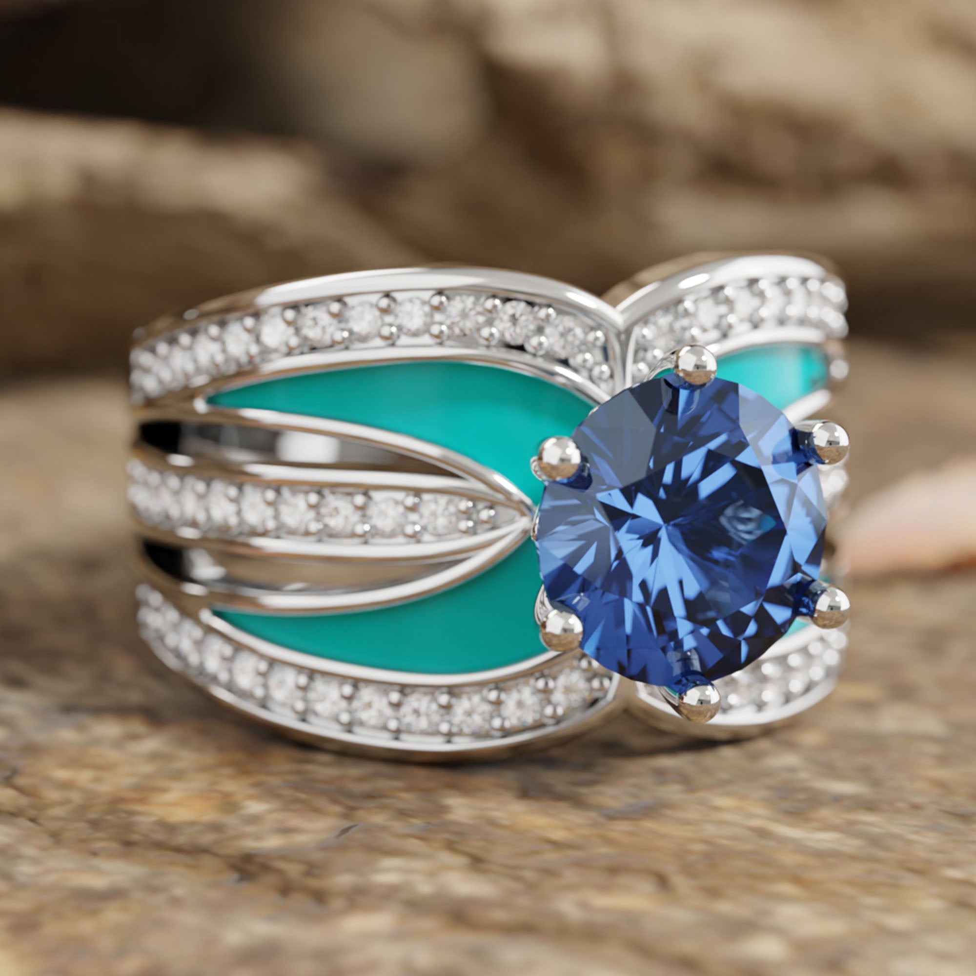 Intersect Radiance Ring - Sapphire - Serene Western