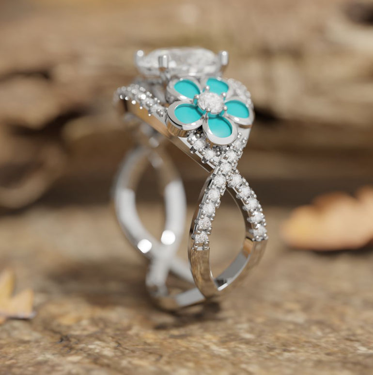 Intertwined Blooming Bud Ring - Serene Western