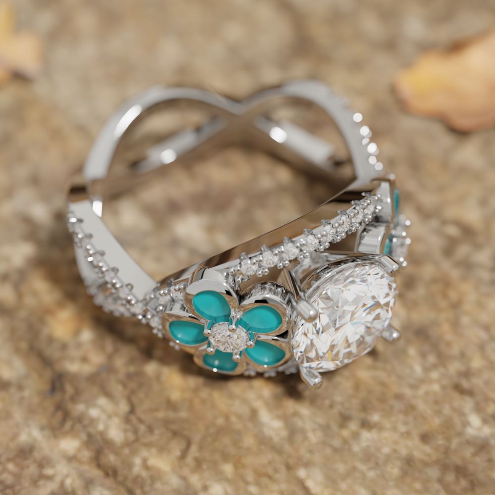 Intertwined Blooming Bud Ring - Serene Western