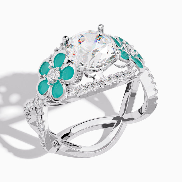 Intertwined Blooming Bud Ring - Moissanite - Serene Western