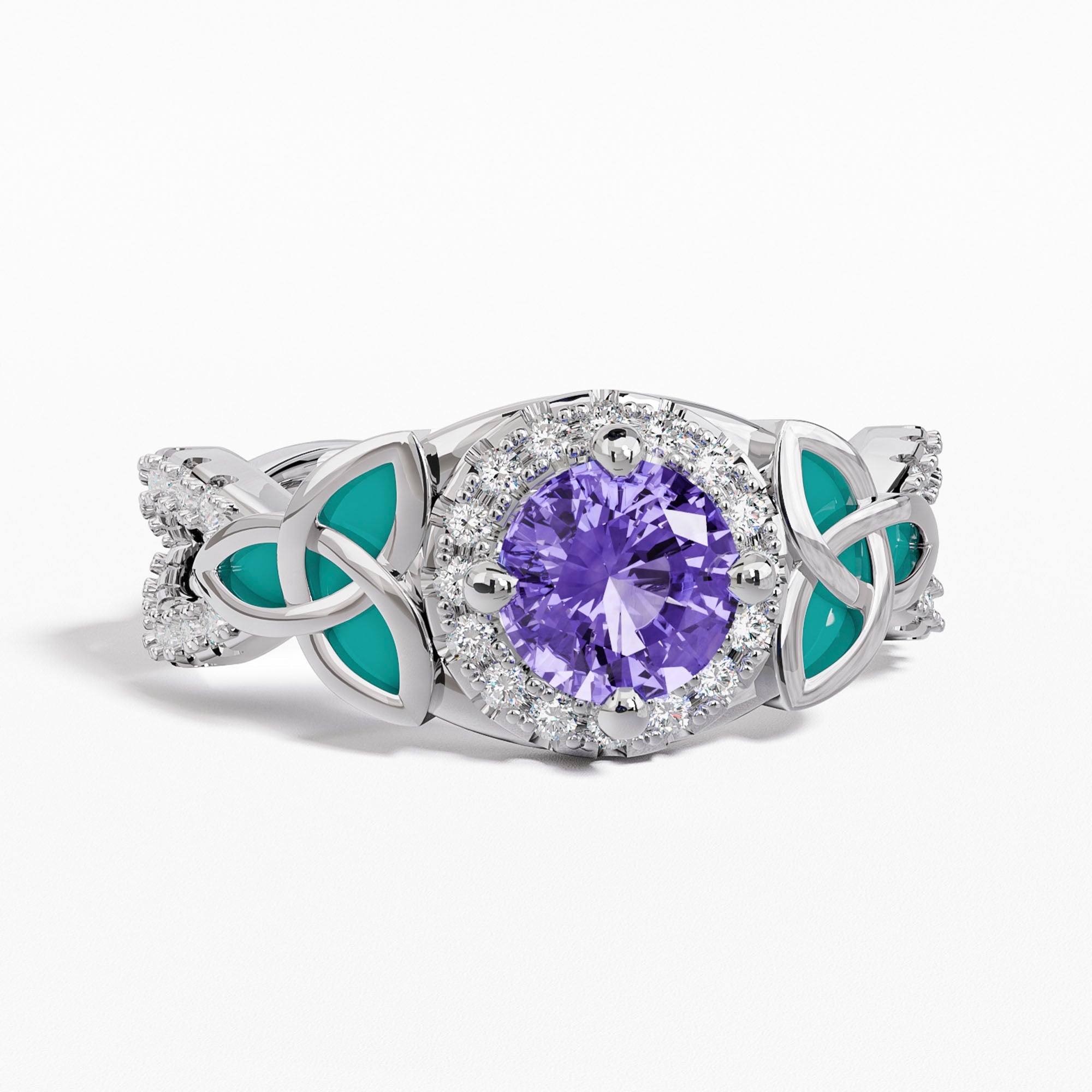 Interwoven Lucky Leaf Ring - Amethyst - Serene Western