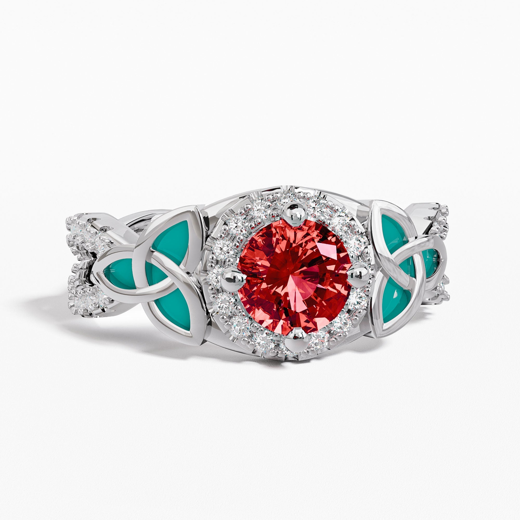 Interwoven Lucky Leaf Ring - Ruby - Serene Western