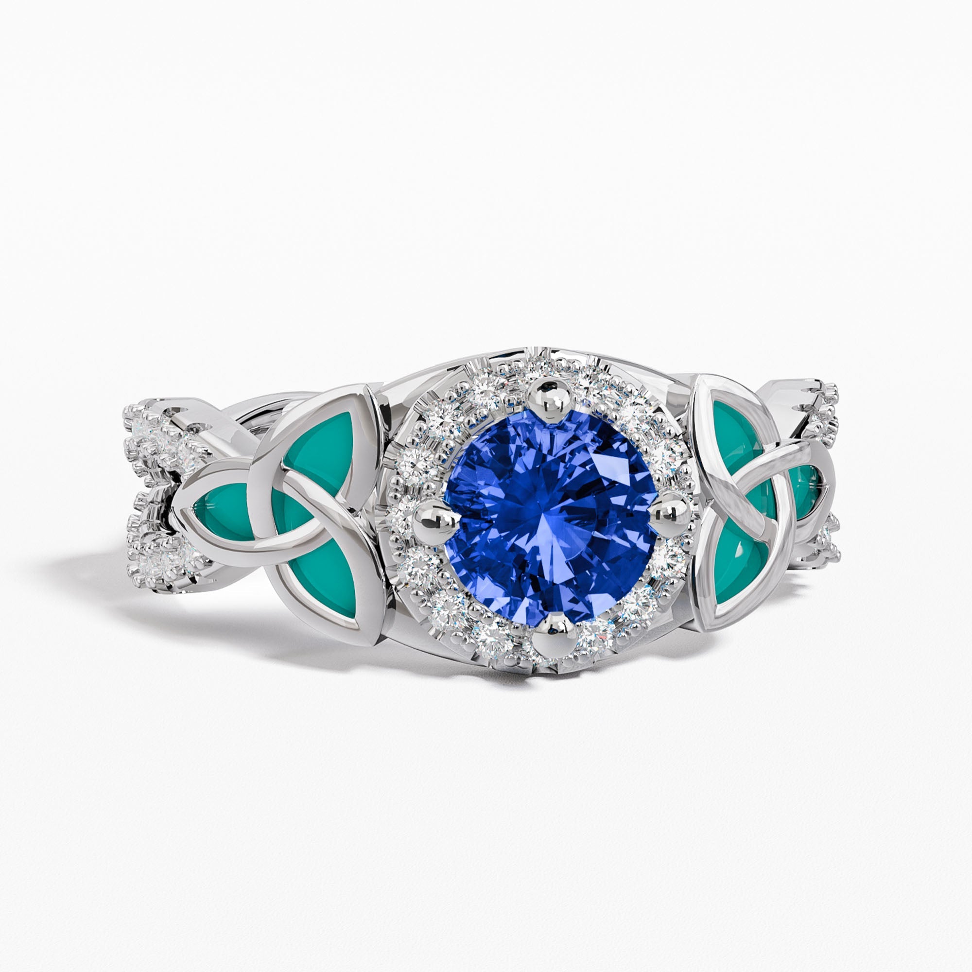 Interwoven Lucky Leaf Ring - Sapphire - Serene Western