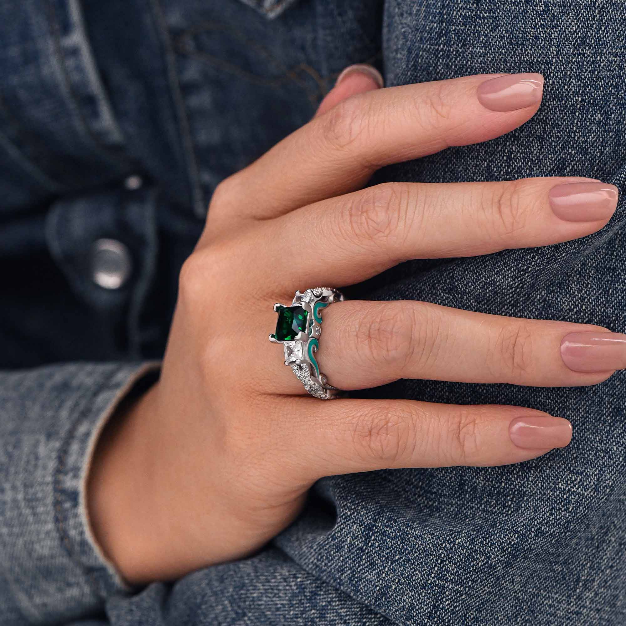 Love Rivet Ring - Emerald - Serene Western