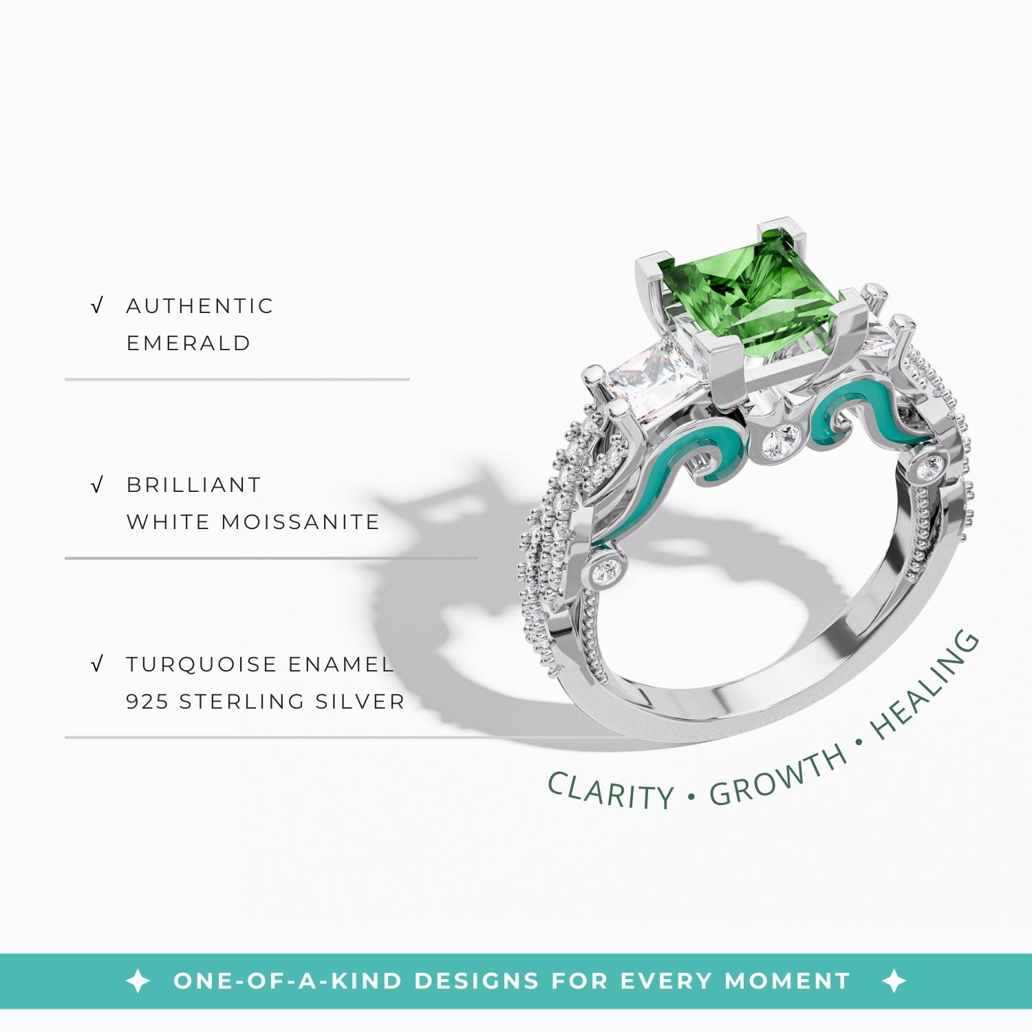 Love Rivet Ring - Emerald - Serene Western