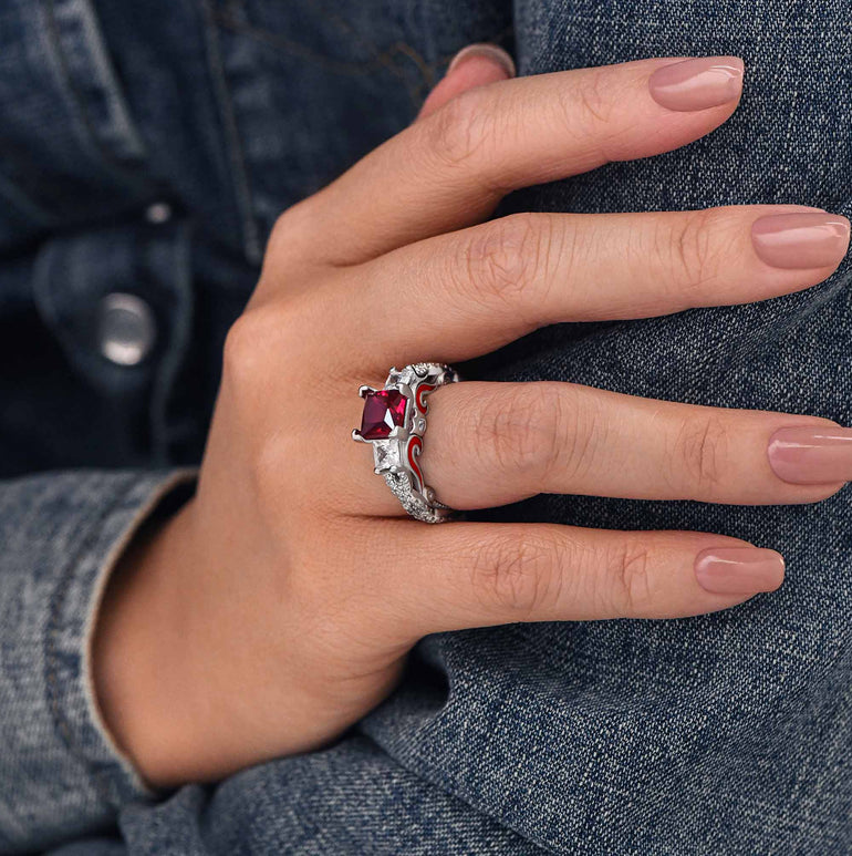 Love Rivet Ring - Ruby - Serene Western
