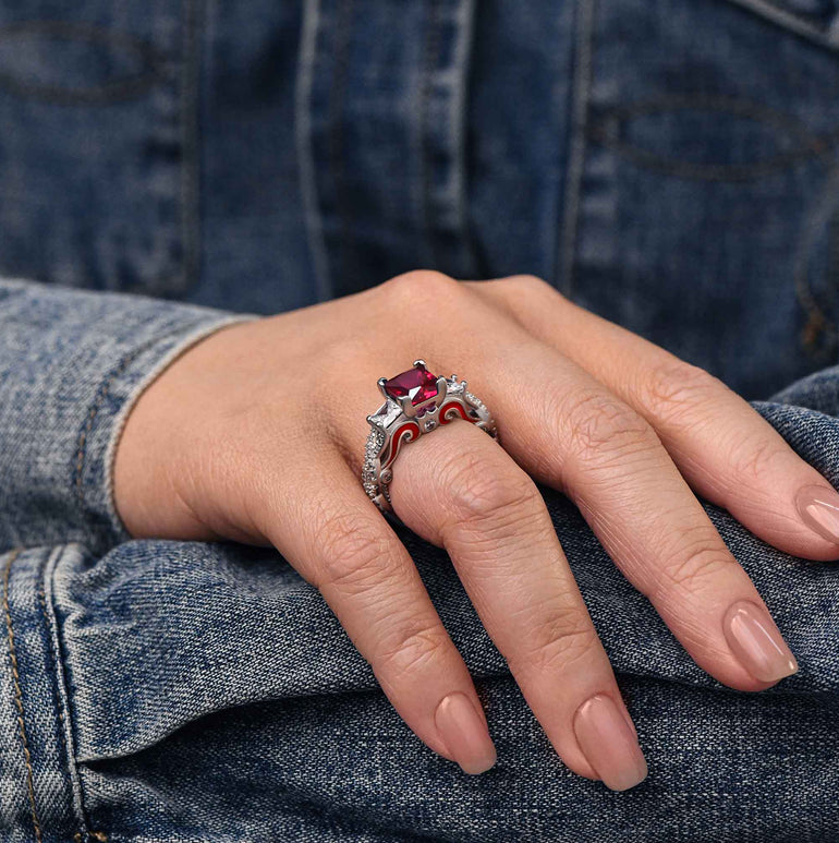 Love Rivet Ring - Ruby - Serene Western