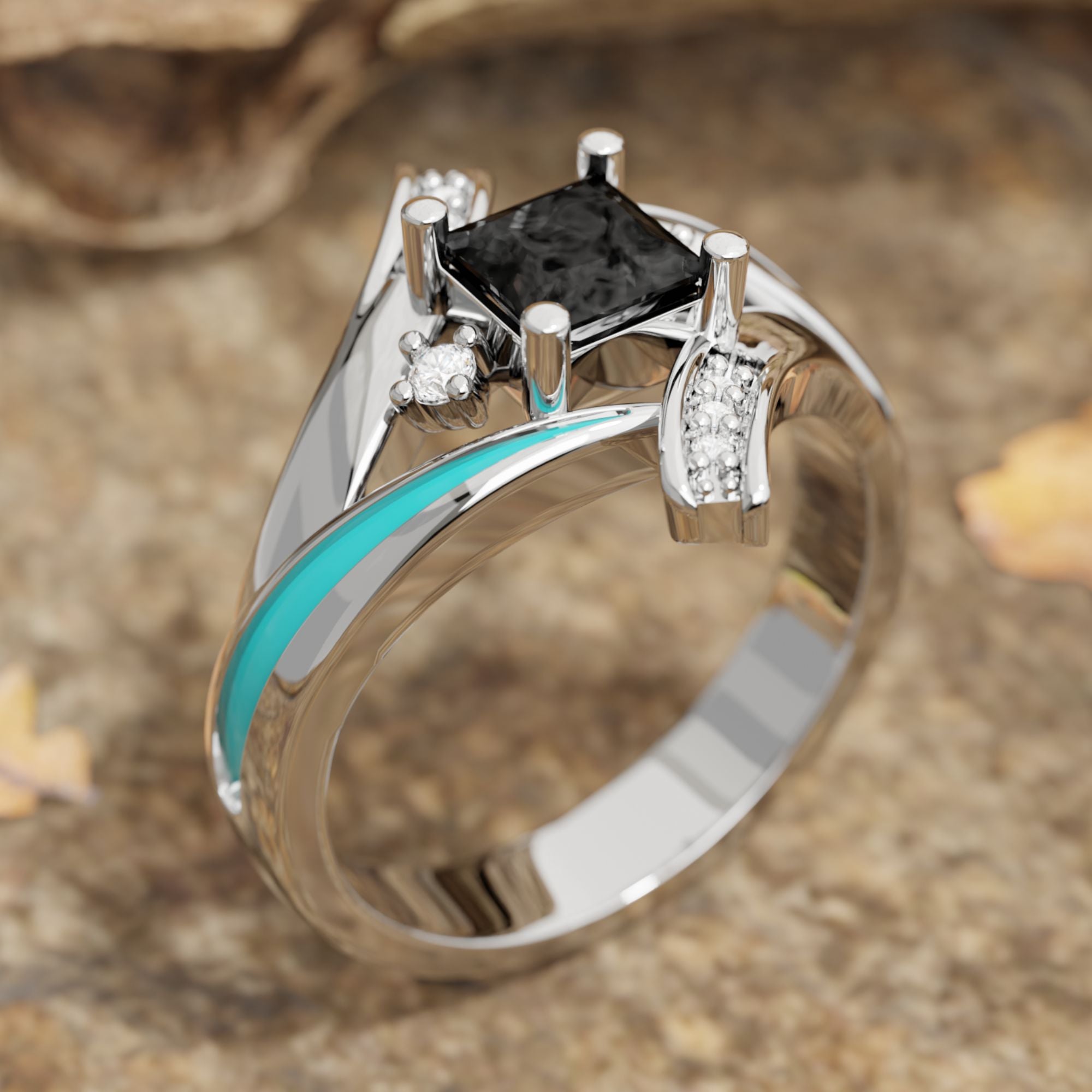 Milky Way Kiss Ring - Black Onyx - Serene Western