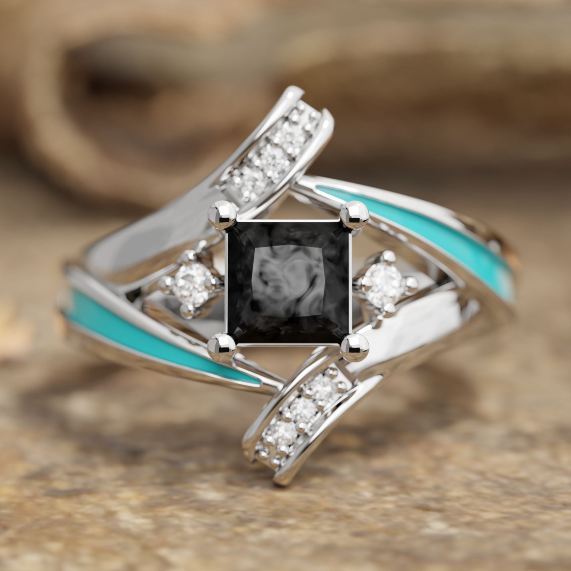 Milky Way Kiss Ring - Black Onyx - Serene Western