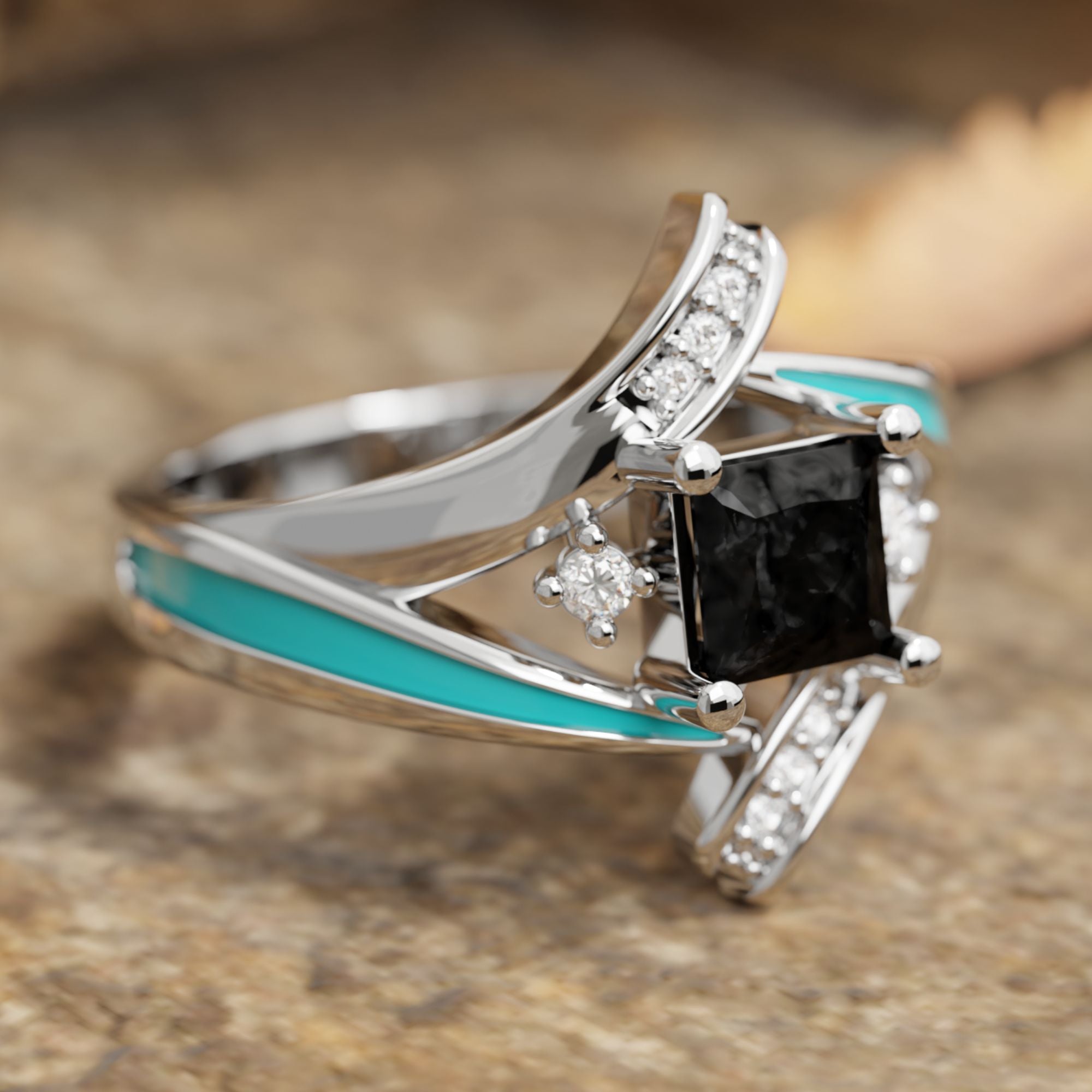 Milky Way Kiss Ring - Black Onyx - Serene Western