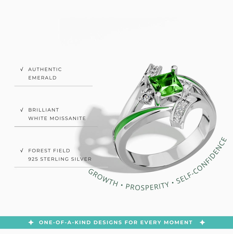 Milky Way Kiss Ring - Emerald - Serene Western