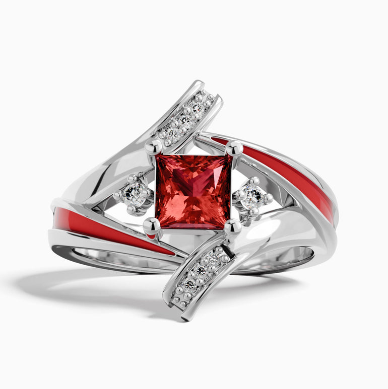 Milky Way Kiss Ring - Ruby - Serene Western