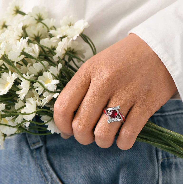 Milky Way Kiss Ring - Ruby - Serene Western