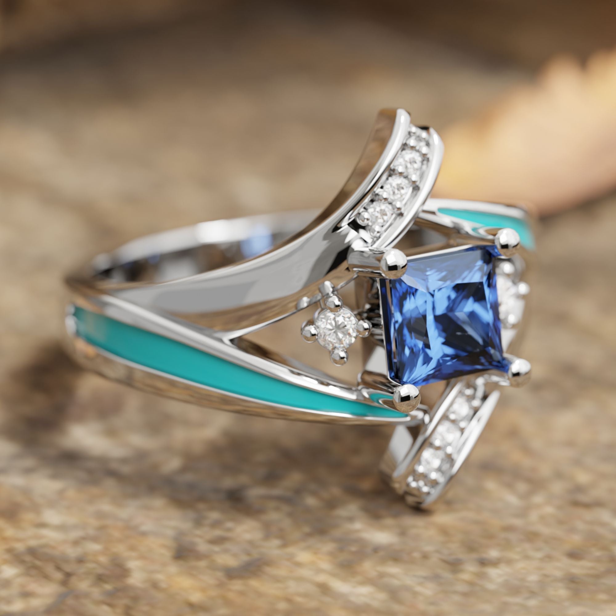 Milky Way Kiss Ring - Sapphire - Serene Western