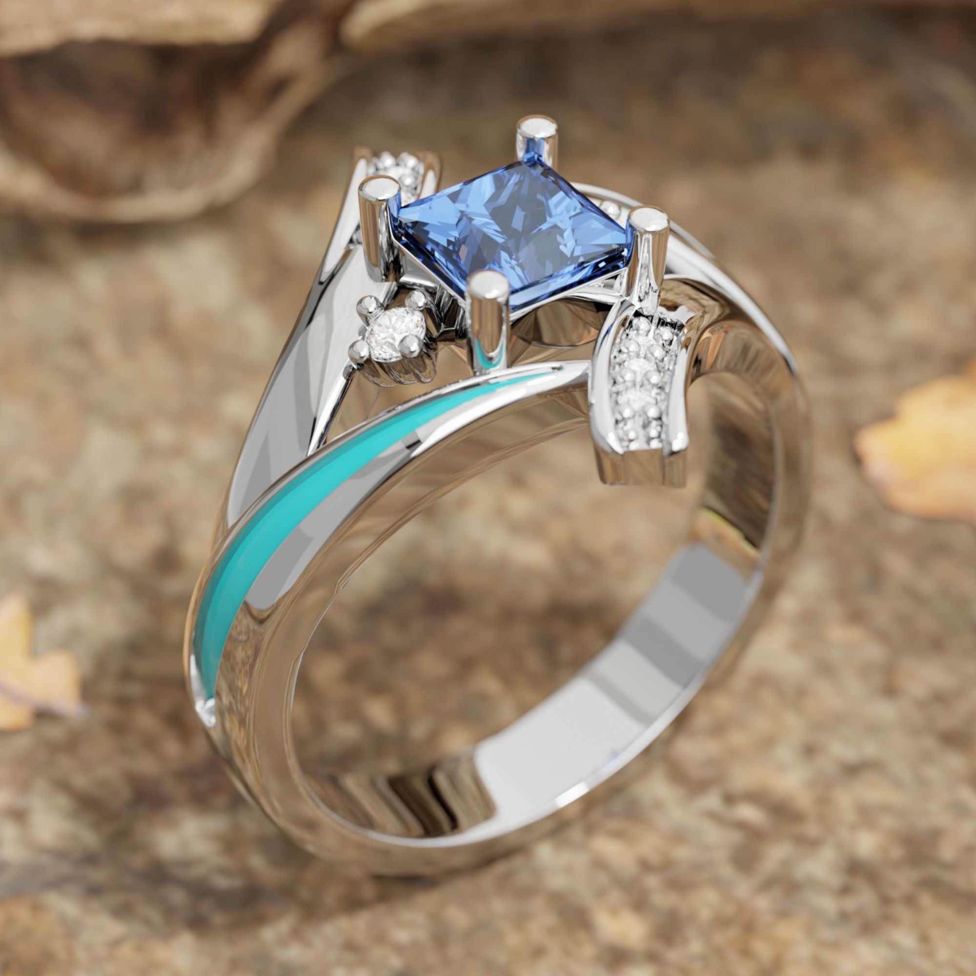 Milky Way Kiss Ring - Sapphire - Serene Western