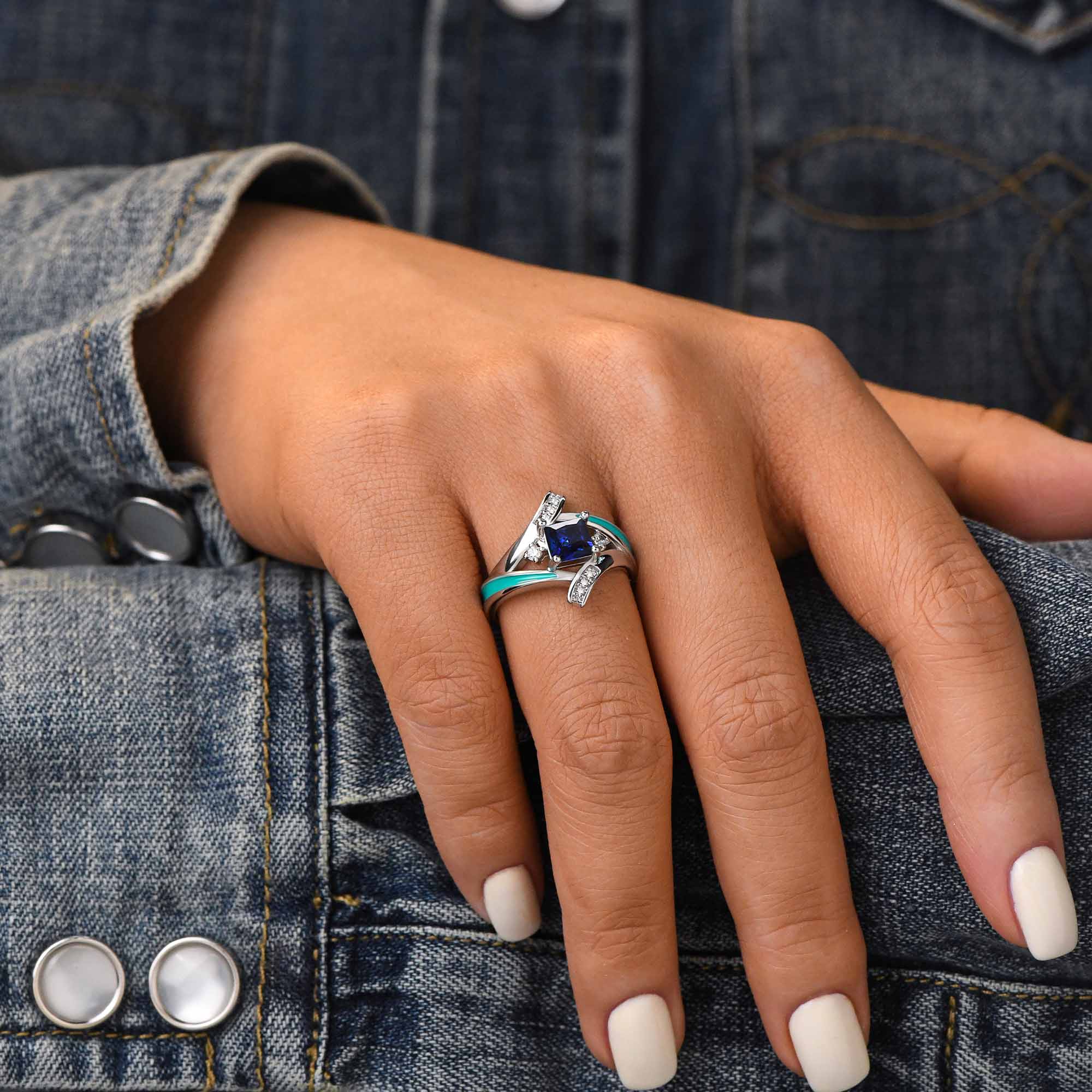 Milky Way Kiss Ring - Sapphire - Serene Western