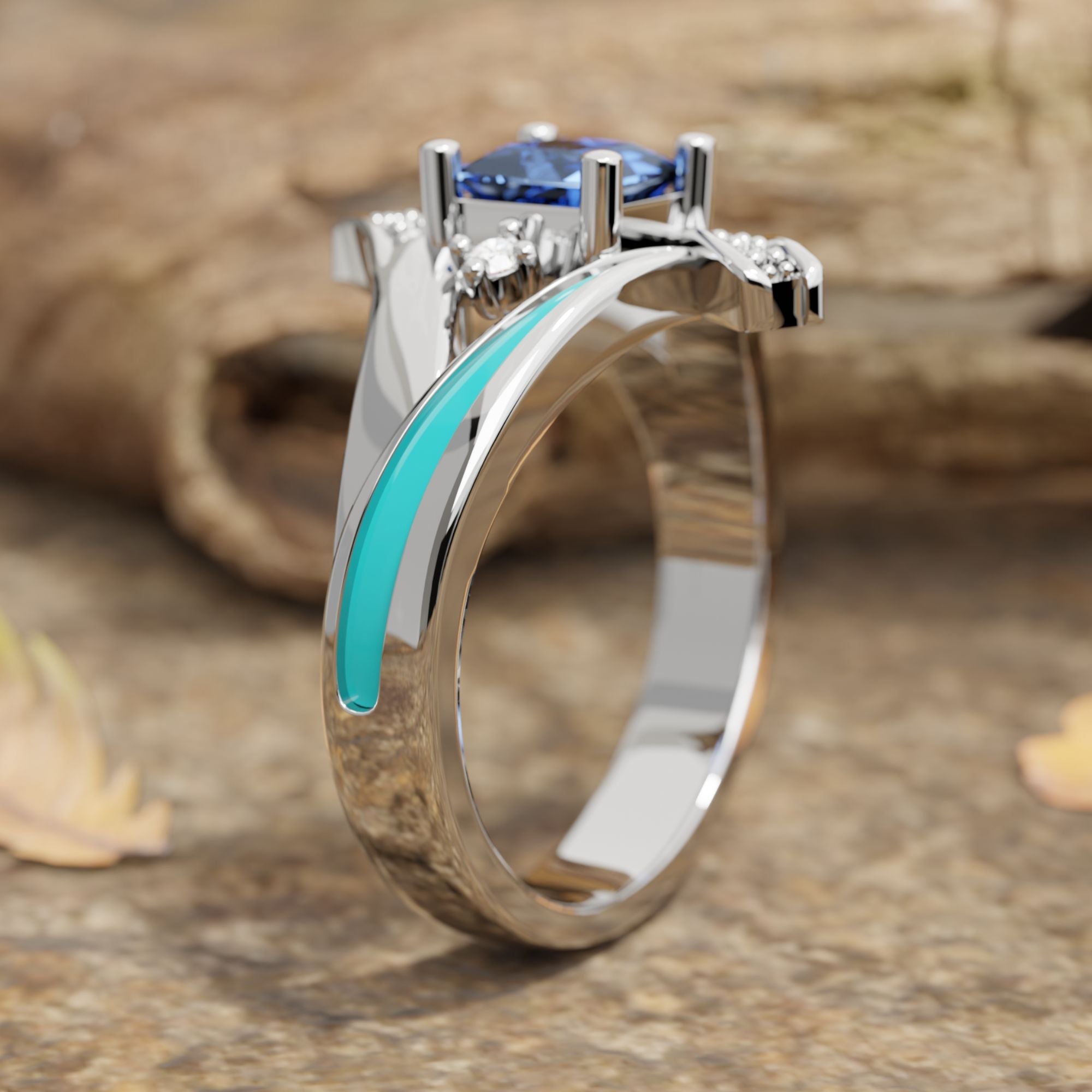 Milky Way Kiss Ring - Sapphire - Serene Western