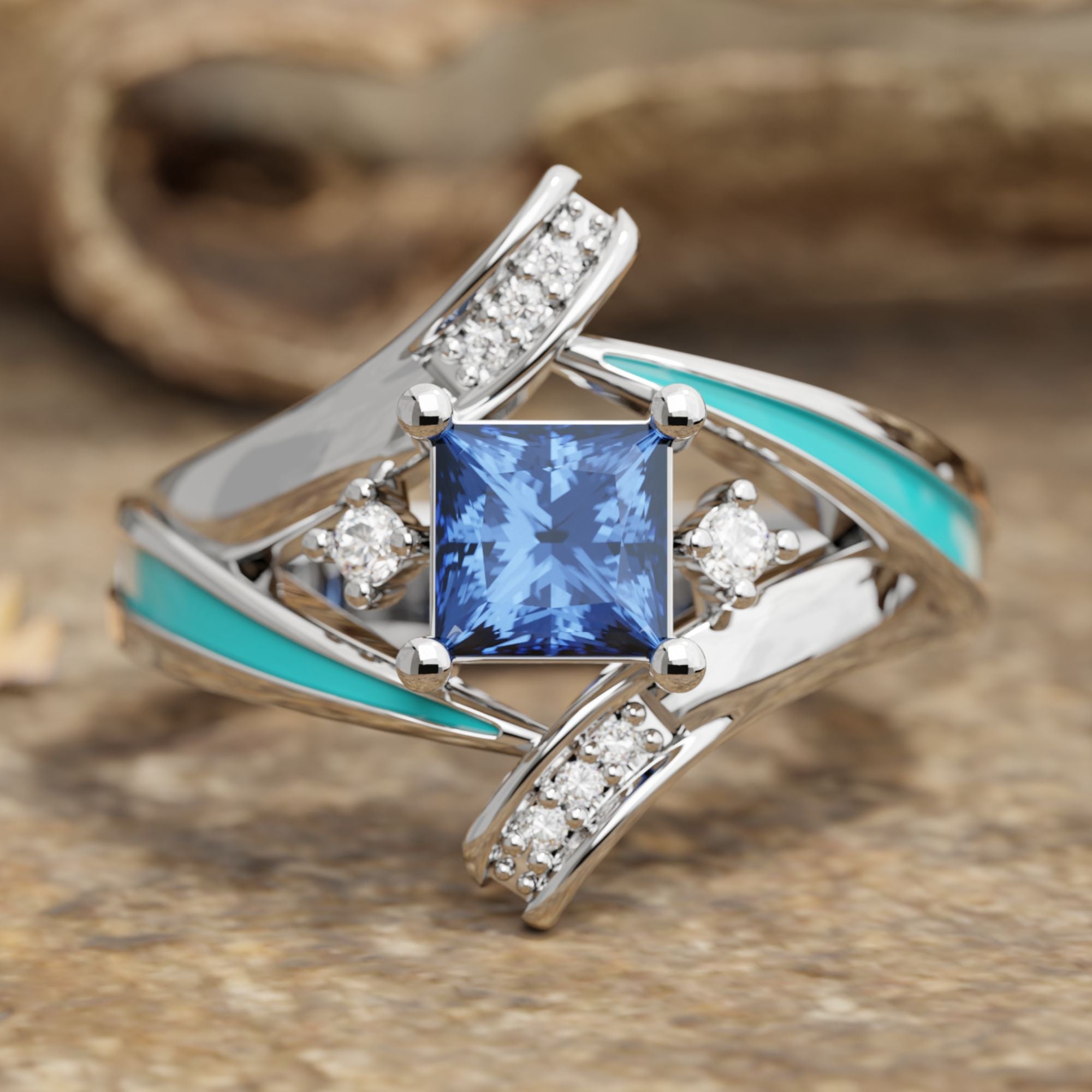 Milky Way Kiss Ring - Sapphire - Serene Western