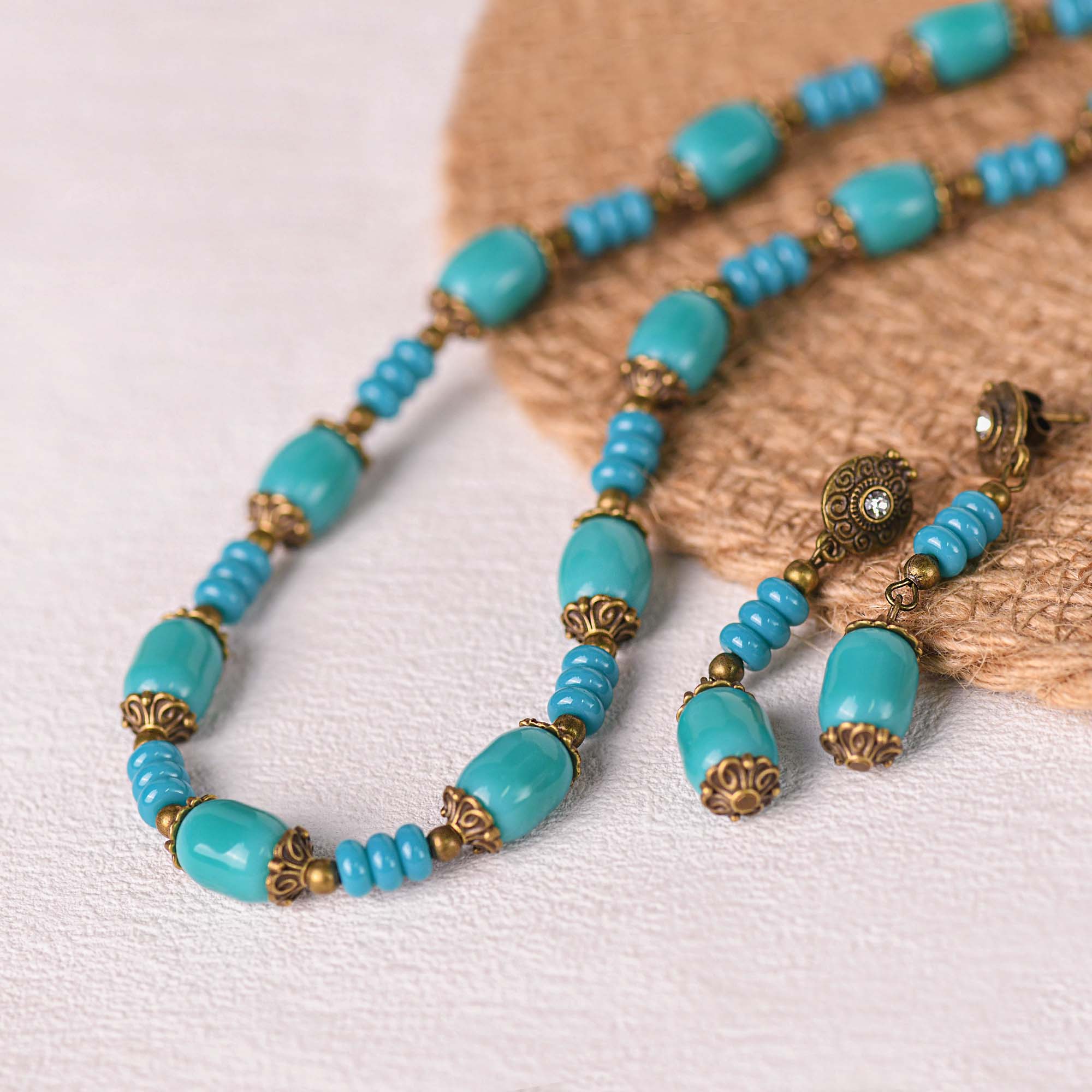 Mystic Turquoise Necklace and Earring Set - Serene Western