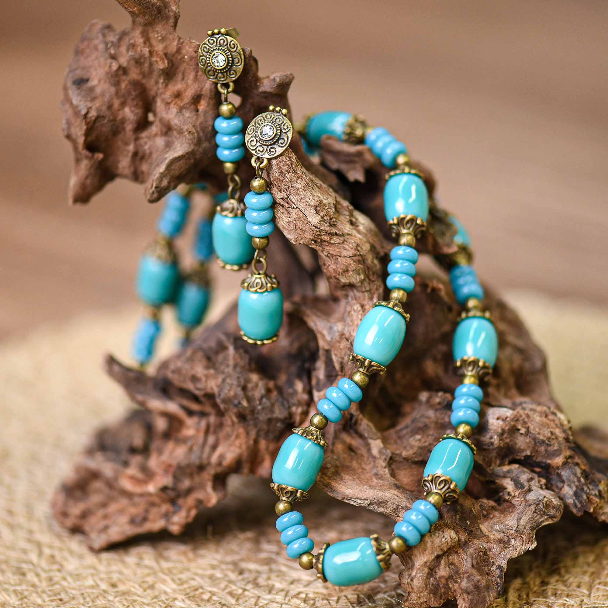 Mystic Turquoise Necklace and Earring Set - Serene Western