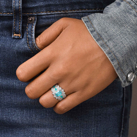 Nautical Starlight Ring - Aquamarine