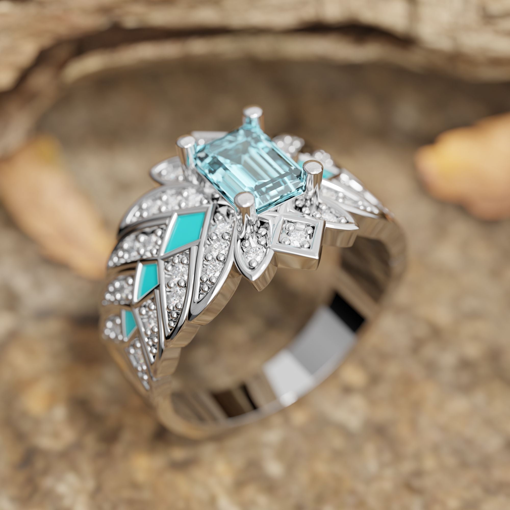 Nautical Starlight Ring - Aquamarine - Serene Western