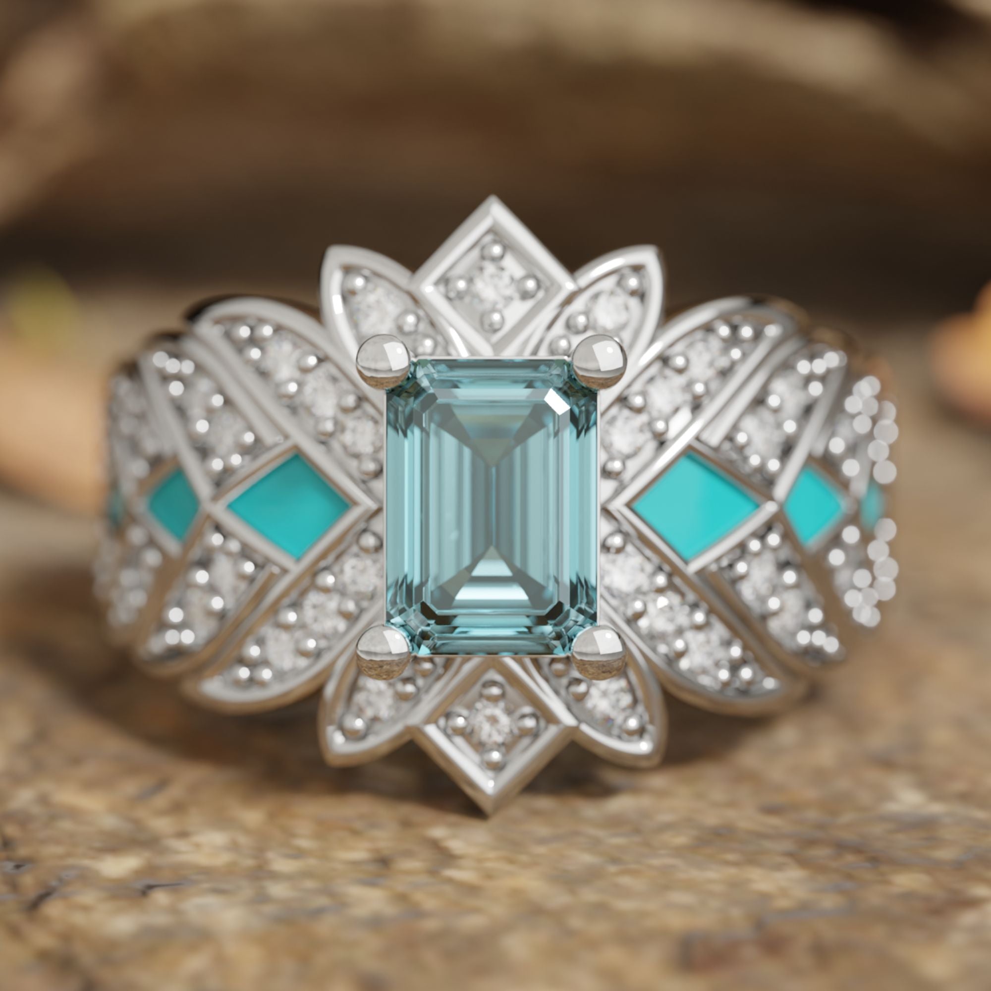 Nautical Starlight Ring - Aquamarine - Serene Western