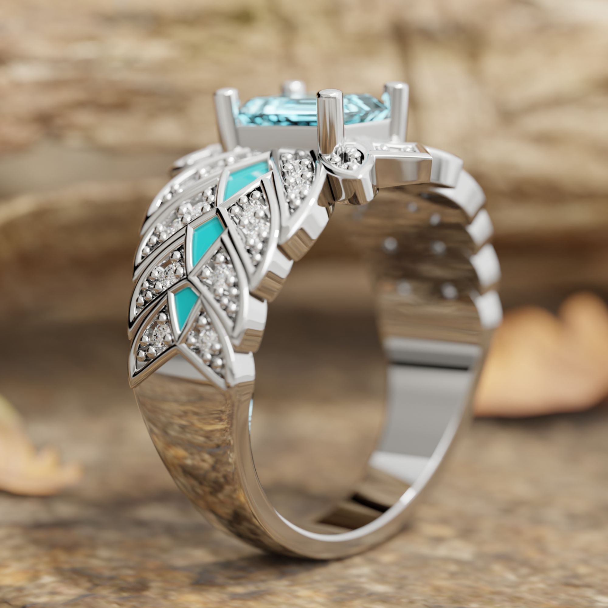 Nautical Starlight Ring - Aquamarine - Serene Western