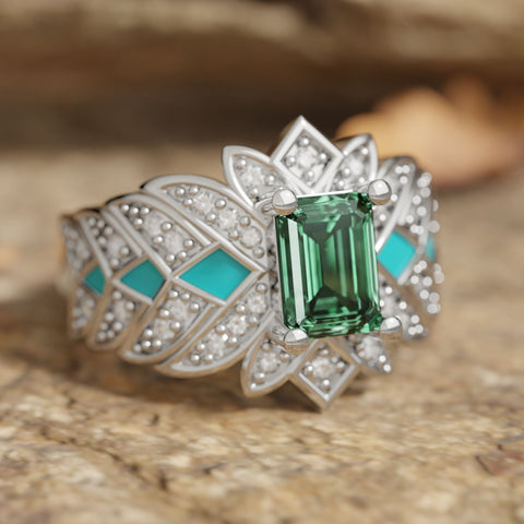 Nautical Starlight Ring - Emerald