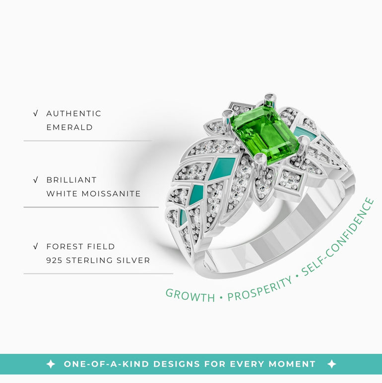 Nautical Starlight Ring - Emerald - Serene Western