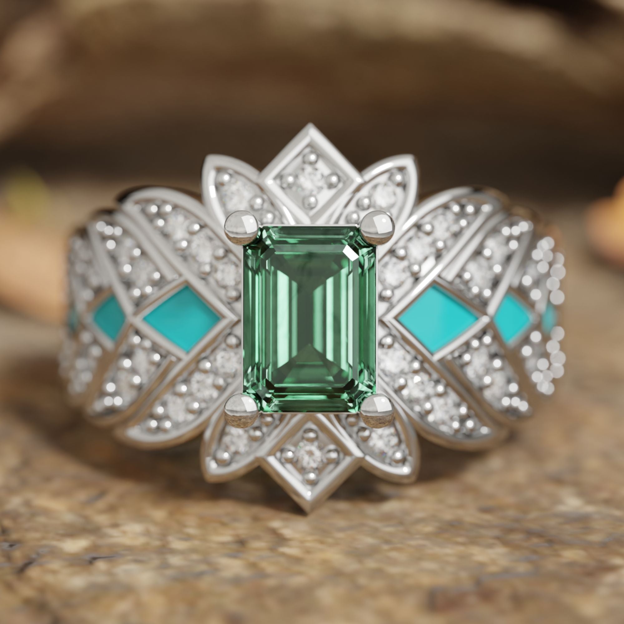 Nautical Starlight Ring - Emerald - Serene Western