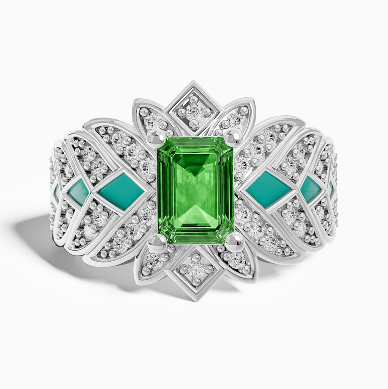 Nautical Starlight Ring - Emerald - Serene Western