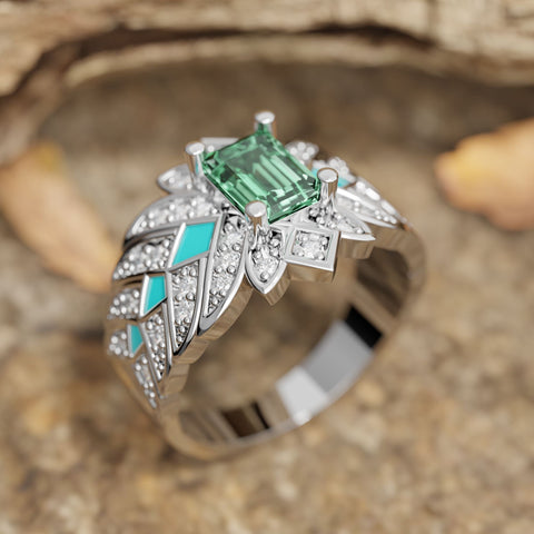 Nautical Starlight Ring - Emerald