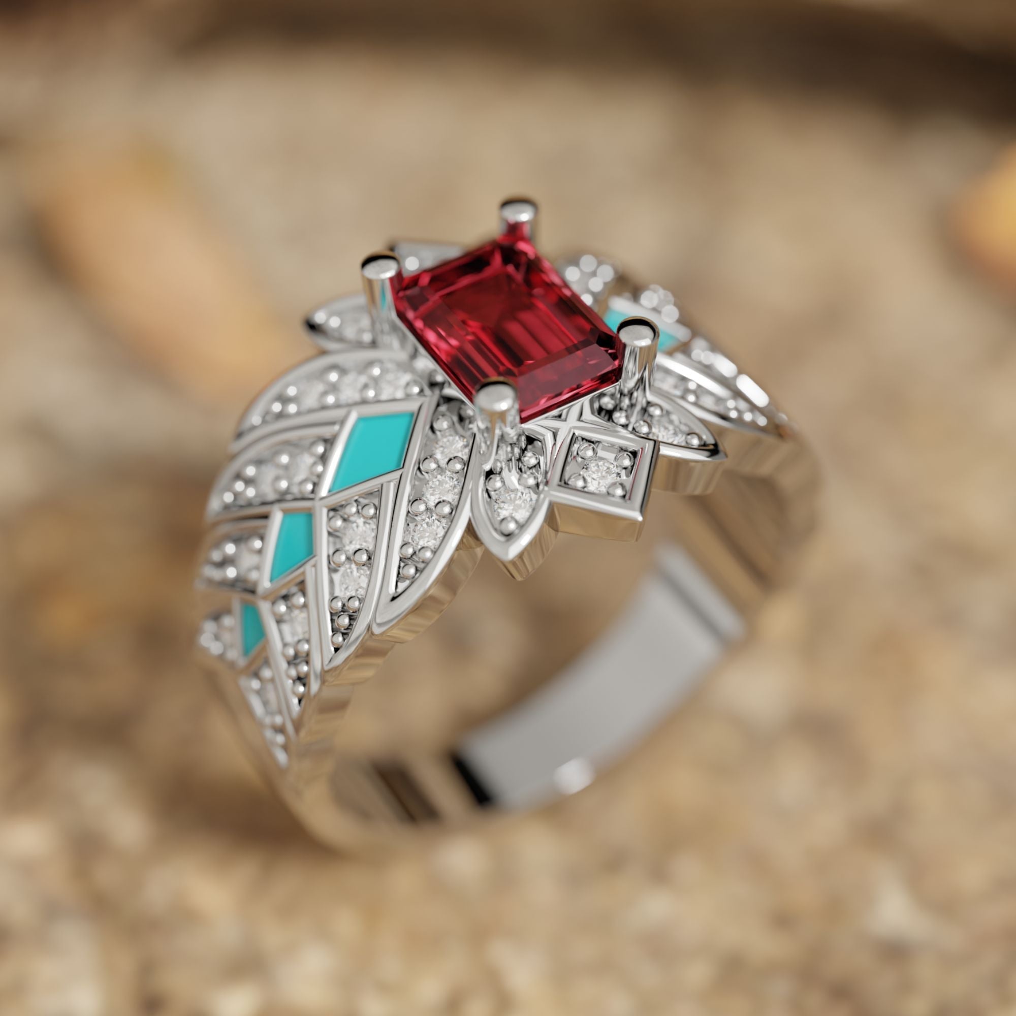 Nautical Starlight Ring - Ruby - Serene Western