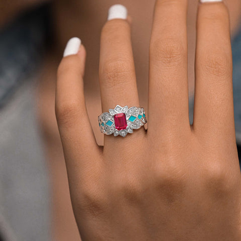 Nautical Starlight Ring - Ruby