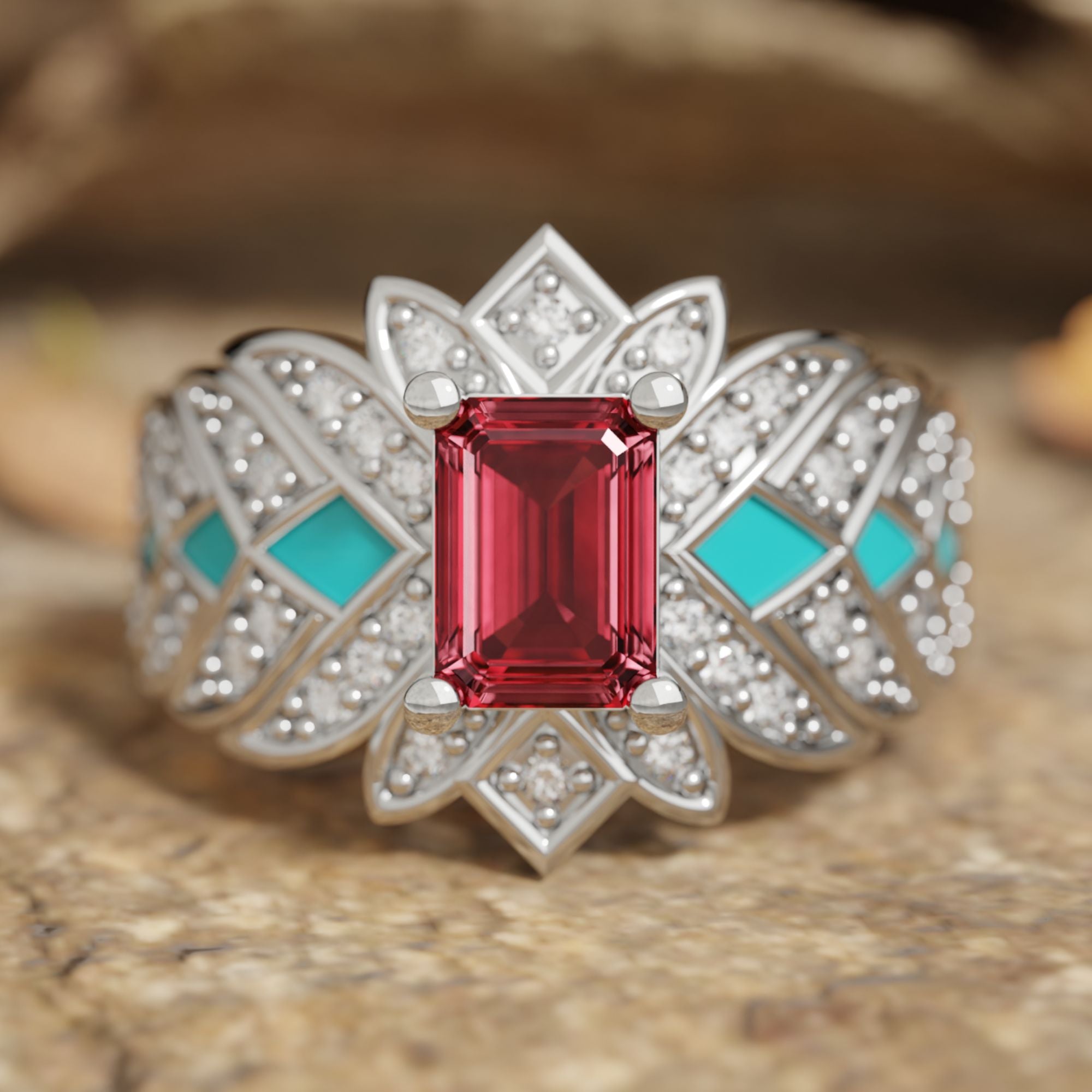 Nautical Starlight Ring - Ruby - Serene Western