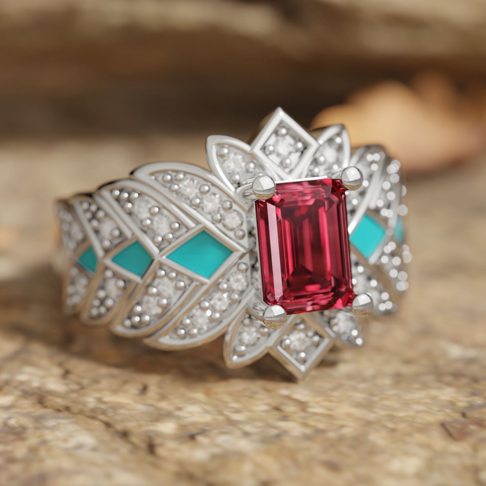 Nautical Starlight Ring - Ruby - Serene Western