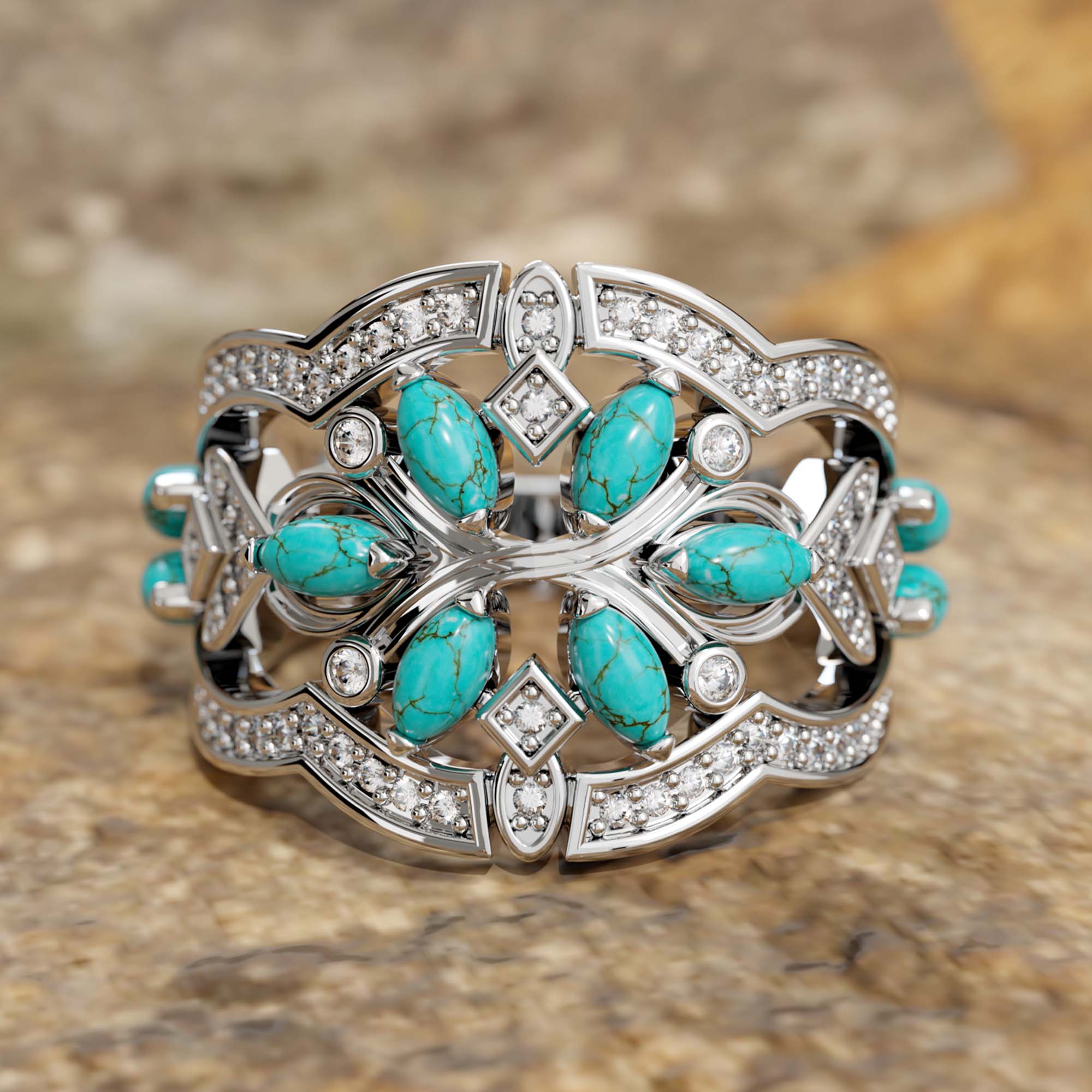 Navajo Nightfall Ring - Serene Western