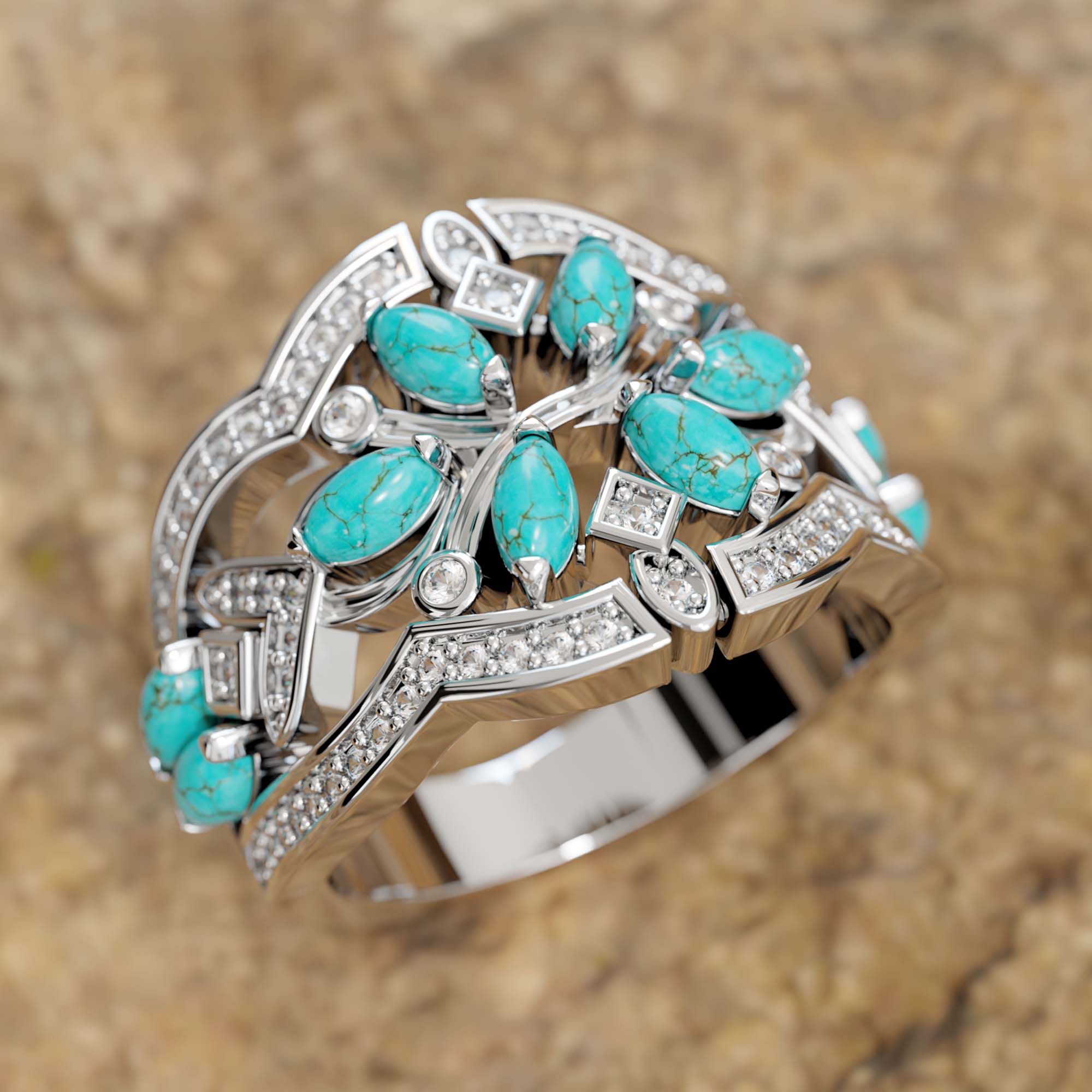 Navajo Nightfall Ring - Serene Western