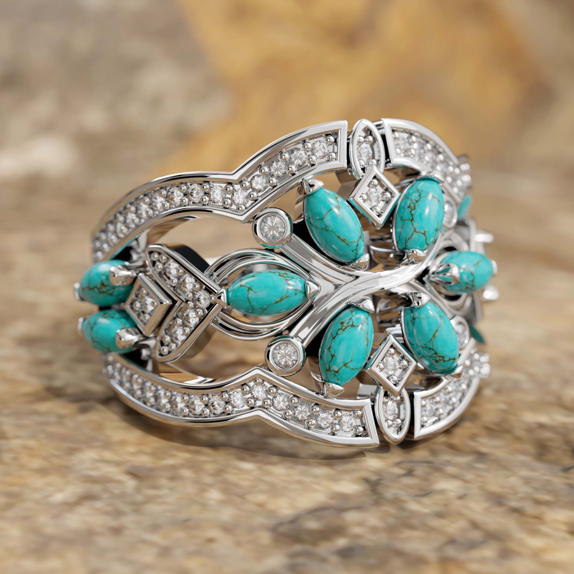 Navajo Nightfall Ring - Serene Western