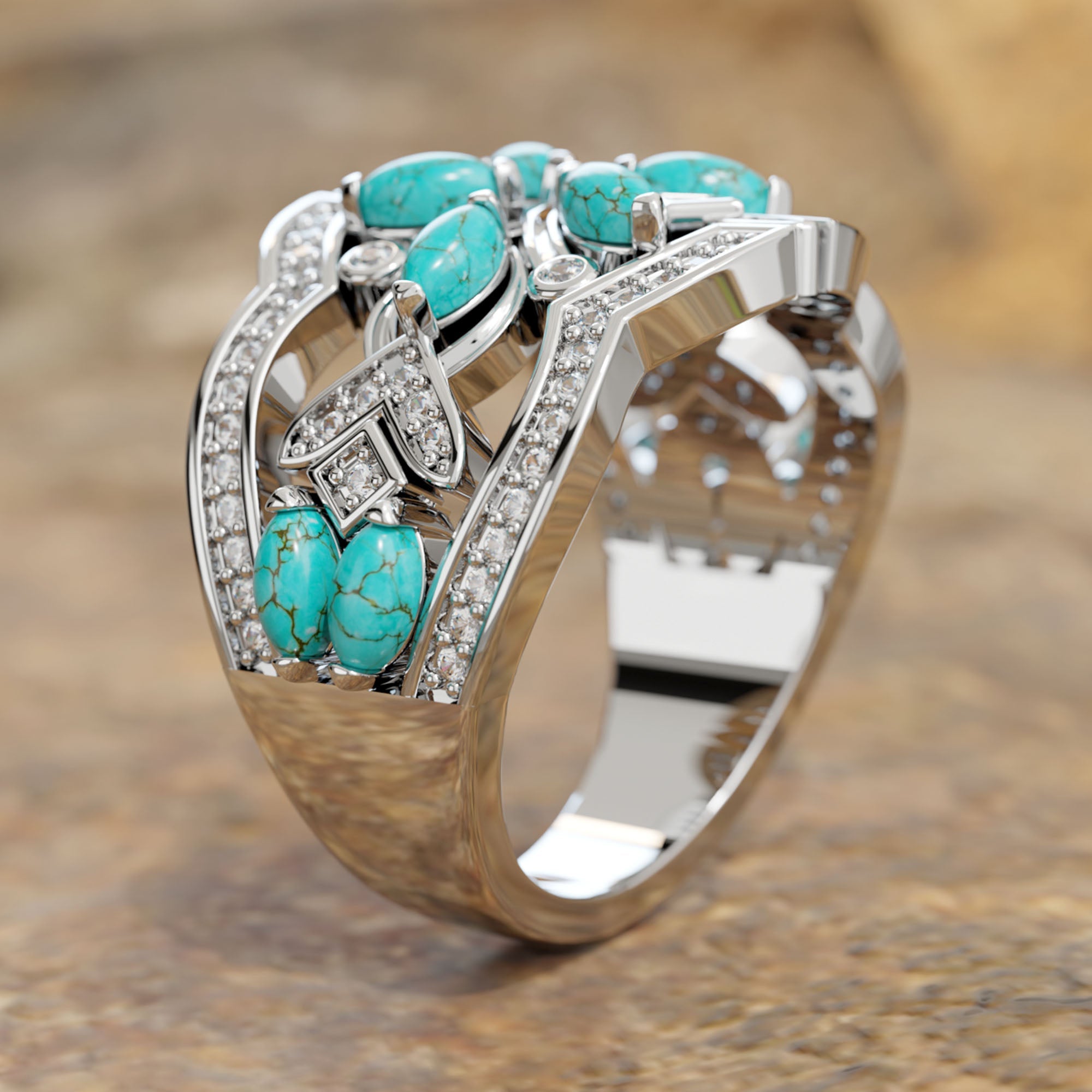 Navajo Nightfall Ring - Serene Western