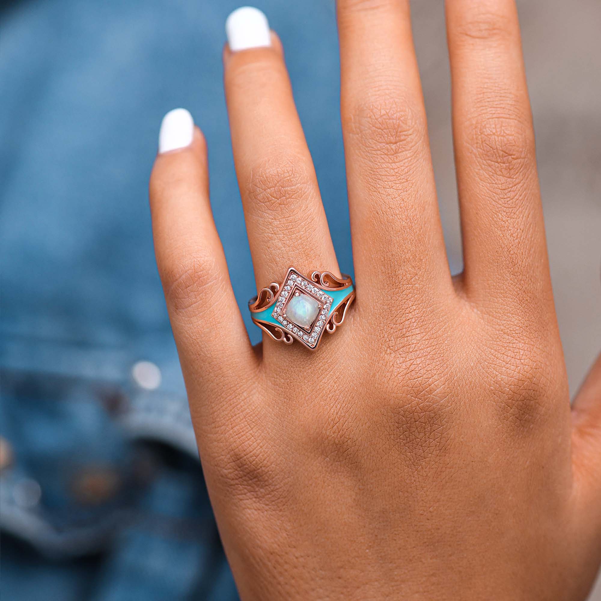 Oasis Wave Ring - Moonstone - Serene Western