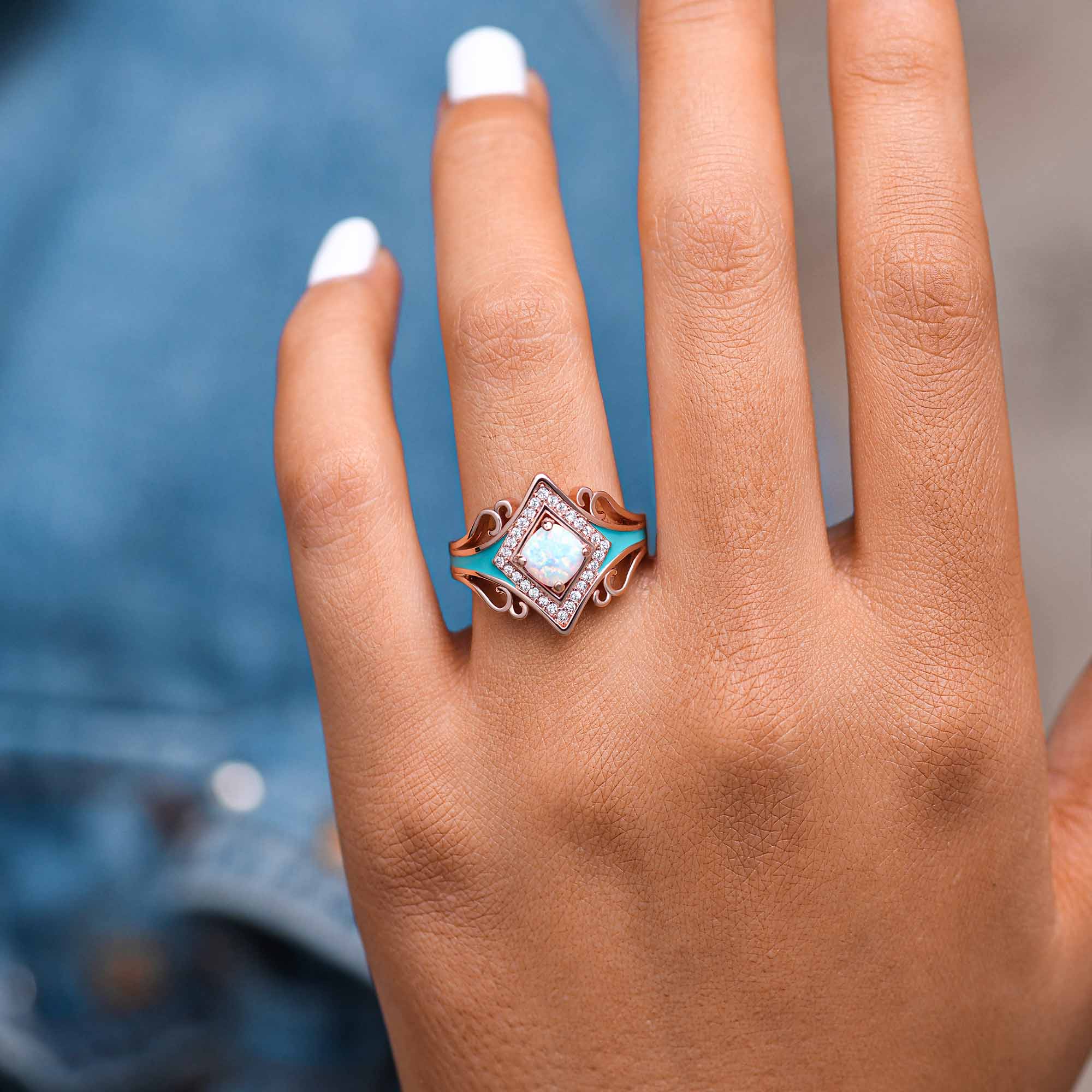 Oasis Wave Ring - Opal - Serene Western